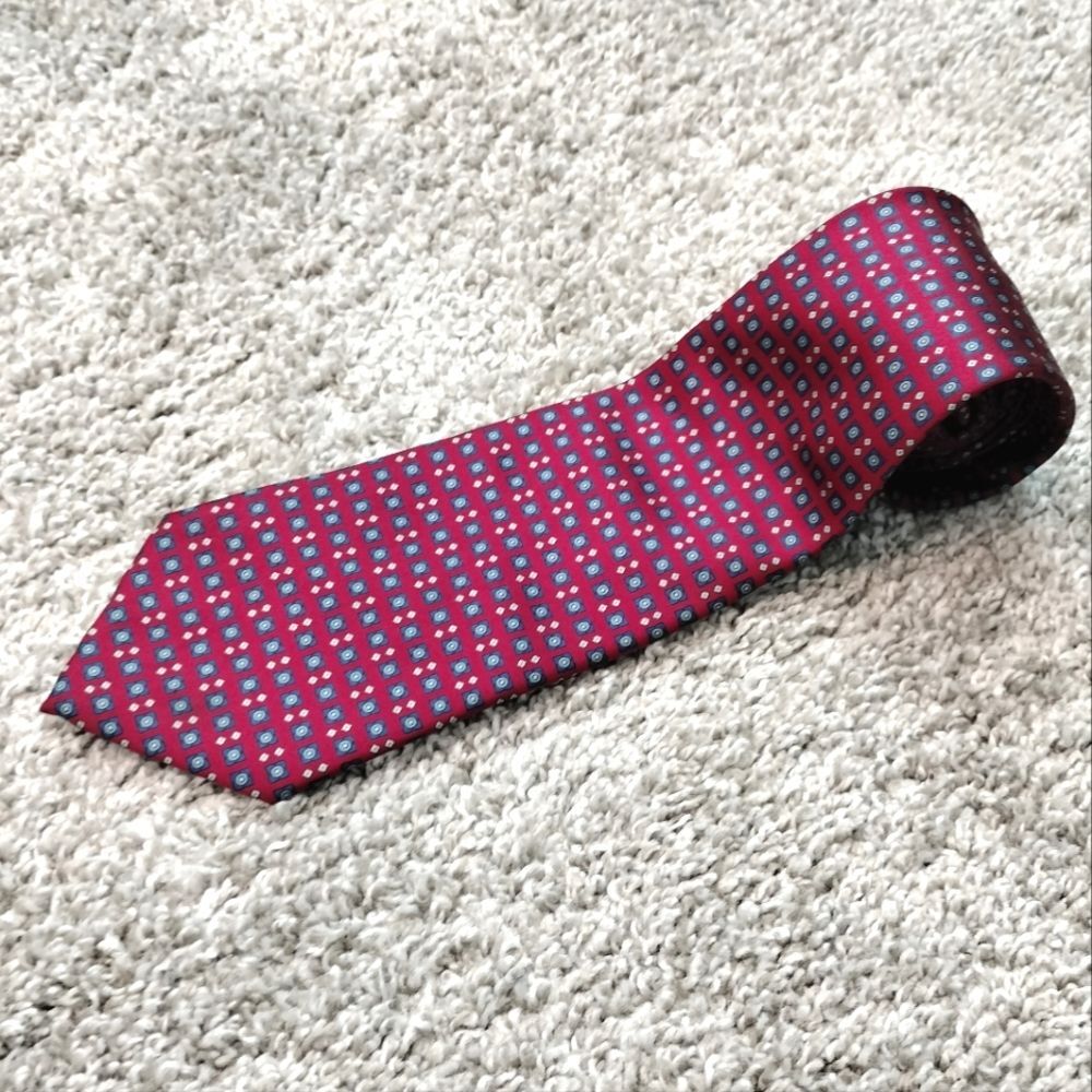 Lanvin Silk Red and Blue Men's Tie